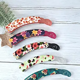 DN Creation Set of 3 Assorted Printed Banana Clip image 2