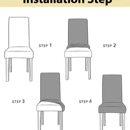 HOUSE OF QUIRK Brown 2 Pieces Bubble Frill Stretchable Removable Chair Covers image 4