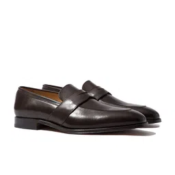 Rapawalk Brown Handcrafted Standard Width Leather Slipons-image-96