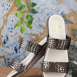 pelle albero Textured Open Toe T-Strap Flats-12
