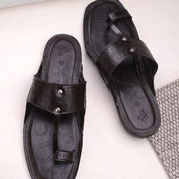 House of Pataudi Men Synthetic Leather Slip-On Sandals-picture-35