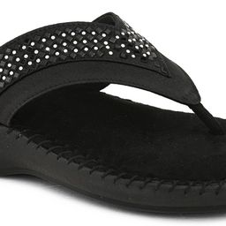pelle albero Textured Open Toe T-Strap Flats image 3