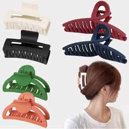 Krelin Women Set Of 6 Plastic Claw Clips-image-45