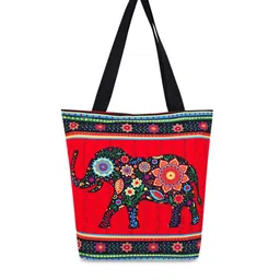 Sabhyata Multicoloured Printed Shopper Handheld Bag-5