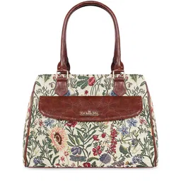 THE CLOWNFISH Brown Floral Printed Structured Shoulder Bag-86