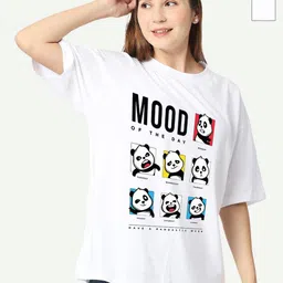 STATUS MANTRA Women Typography 2 Printed Extended Sleeves Applique T-shirt-image-75