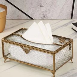 de maison decor Diamond Cut Crystal Tissue Holder-picture-18