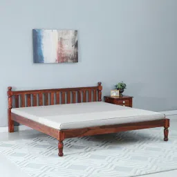 mudramark from pepperfry Malini Sheesham Wood King Size Bed In Honey Oak Finish-picture-13