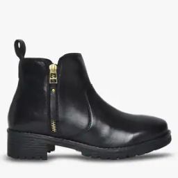 Slip-On Ankle Chunky Heeled Boots-16