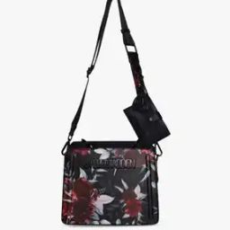 Women Bevelin Floral Print Satchel with Detachable Strap-16