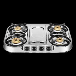 Hindware Festo 4 Burner Manual Gas Stove (Sturdy Pan Support, Silver)-image-4