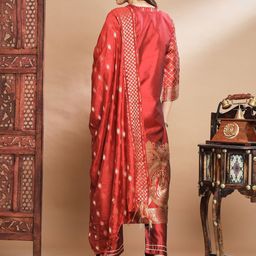 VredeVogel Floral Woven Design Regular Kurta with Trousers & Dupatta image 4