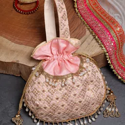Anekaant Embroidered with Tasselled Detail Potli-picture-26