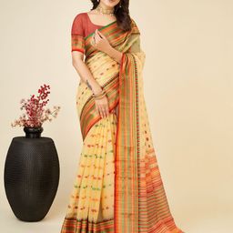 Aldwych Ethnic Motifs Woven Design Chanderi Saree-image-57