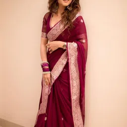 KALINI Ethnic Motifs Zari Banarasi Saree-image-80