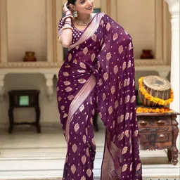 KALINI Ethnic Motifs Zari Banarasi Saree-image-93