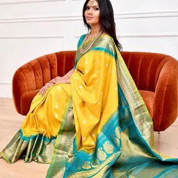 BerMondsey Ethnic Motifs Woven Design Zari Banarasi Designer Saree-picture-55