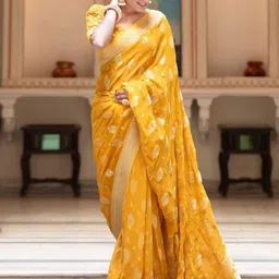 KALINI Ethnic Motifs Zari  Banarasi Saree-image-79