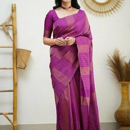 Aldwych Woven Design Striped Designer Banarasi Saree-picture-10