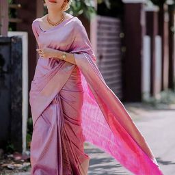 KALINI Ethnic Motifs Woven Design Zari Silk Cotton Banarasi Saree-picture-52