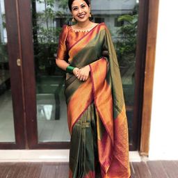 KALINI Geometric Woven Design Zari Banarasi Saree-picture-10
