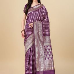 KALINI Ethnic Motif Woven Design Zari Art Silk Banarasi Saree-image-41