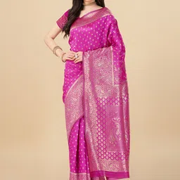 KALINI Ethnic Motifs Woven Design Zari Saree-picture-36