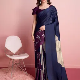 RACHNA Floral Printed Satin Saree-image-31