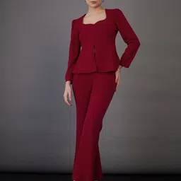 SASSAFRAS worklyf Sweetheart Neck Puff Sleeves Top With Bell Bottom Trousers-13
