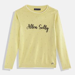 Allen Solly Junior Girls Yellow & Black Brand Logo Print Pullover-picture-26