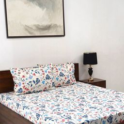 BOMBAY DYEING Epigram Blue Printed Pure Cotton 120 TC Queen Bedsheet Set 2.24 m X 2.54 m-image-48