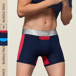 XYXX Men IntelliSoft Antimicrobial Micro Modal Pack of 2 Illuminati Trunks XYTRNK2PCKN230-24