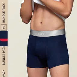 XYXX Men IntelliSoft Antimicrobial Micro Modal Pack of 2 Illuminati Trunks XYTRNK2PCKN231-15
