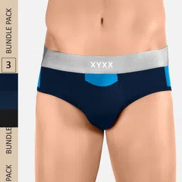 XYXX Men IntelliSoft Antimicrobial Micro Modal Pack of 3 Illuminati Briefs XYBRF3PCKN351-15