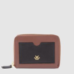 WROGN Men Brown & Black Colourblocked Leather Zip Around Wallet-picture-11