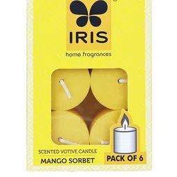 Iris Home Fragrances 6-Pcs Yellow Mango Sorbet Scented Votive Candles Refill-55