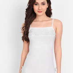 FIMS Non Padded Satin Camisoles with Briefs- NEW_1012_White_Babydoll-image-29