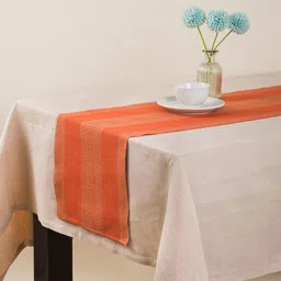 Fabindia Rust Red Pure Cotton Woven Table Runner-35
