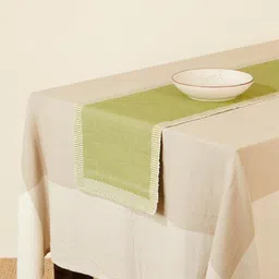 Fabindia Green Woven-Designed Cotton Table Runner-51