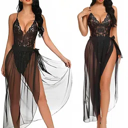 Krelin Self Design Net Baby Doll With Mesh Skirt image 2