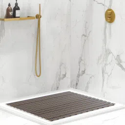 obsessions Brown Striped PVC 24x19 Inches Antiskid Shower Bath Mat-picture-9