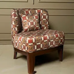 timberly Malena Fabric Slipper Chair in Golden & Multi Colour-picture-9