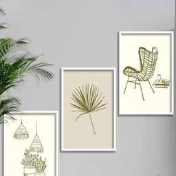 SAF 3 Pcs White Modern Painting Wall Art-32