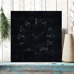 Gallery99 Black Clock With Maths Textured Wooden Wall Art-image-90