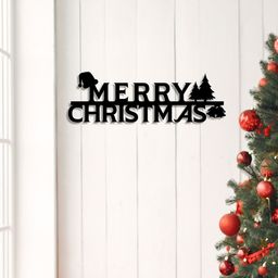 eCraftIndia Black Merry Christmas Cutout Wooden Wall Art-image-92