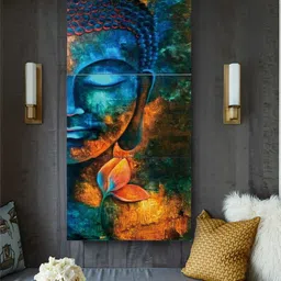 The Art House Set of 3 Blue Abstract Painting canvas Wall Art-image-27