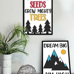 Art Street Set of 2 Motivational Art Prints Dream Big Aim High Wall Art-image-90