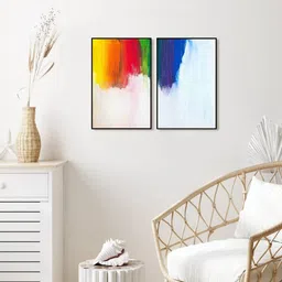 999Store Set Of 2 Colour Gradient Modern Abstract Painting Wall Art-49