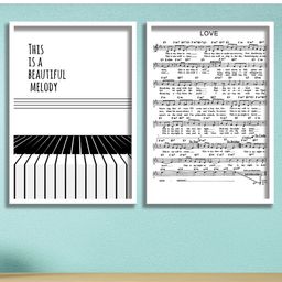 SAF Set of 2  White & Black Printed Typography Wall Art-18