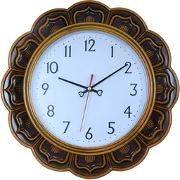Sigaram Black & Orange Analogue Textured Contemporary Wall Clock-image-9